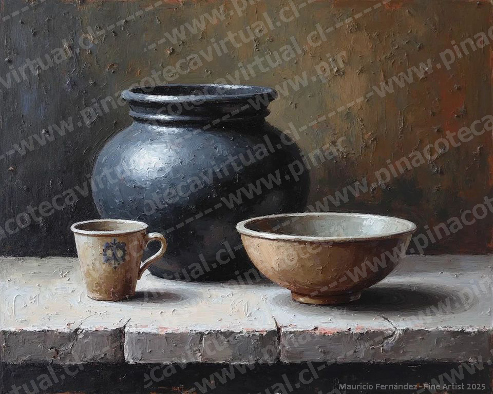 41.- Olla, cuenco y tasa de cerámica