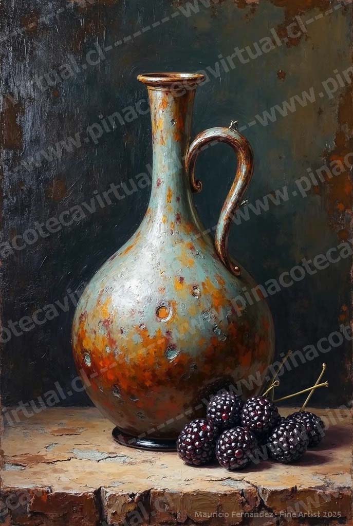 60.- Jarrón pintado con moras