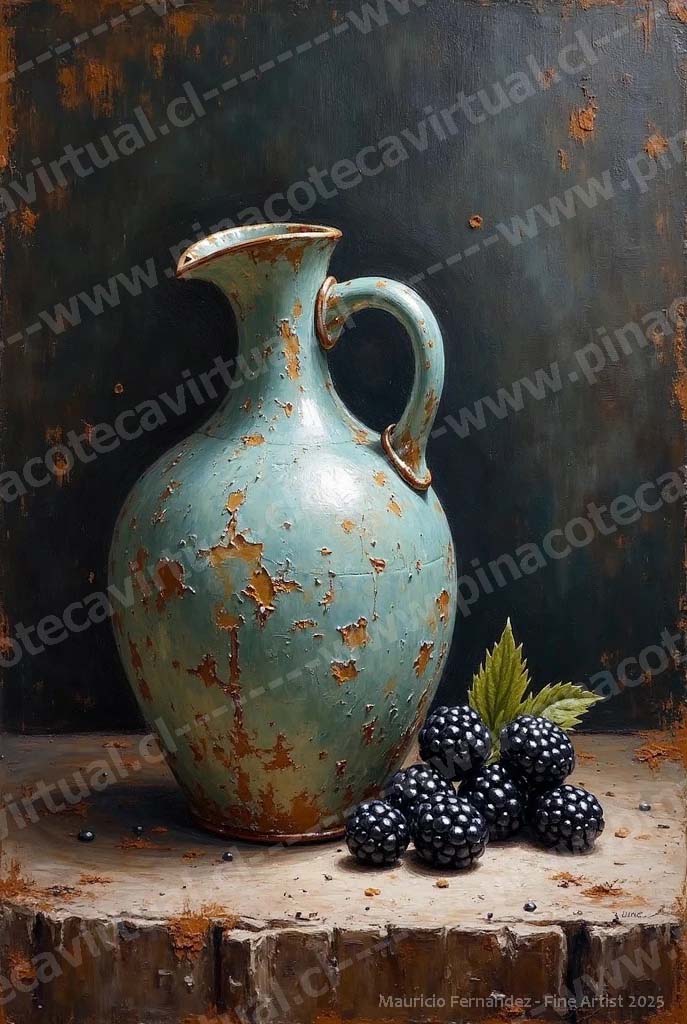71.- Jarrón pintado con moras