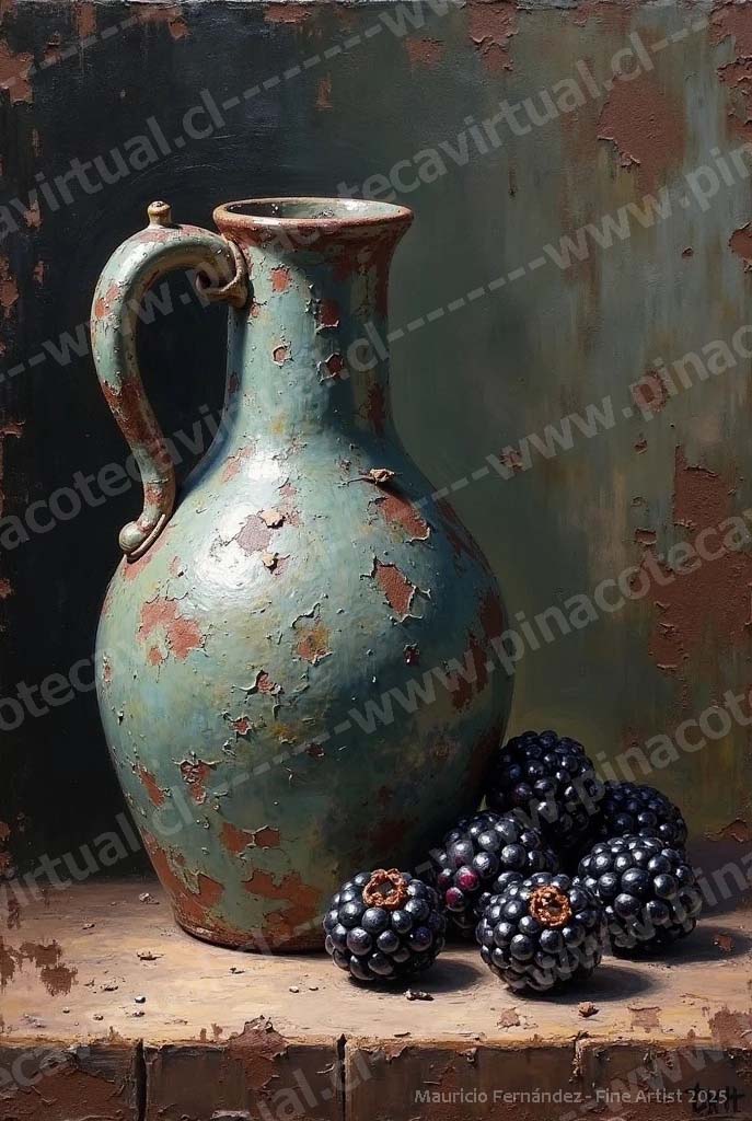 94.- Jarrón pintado con moras