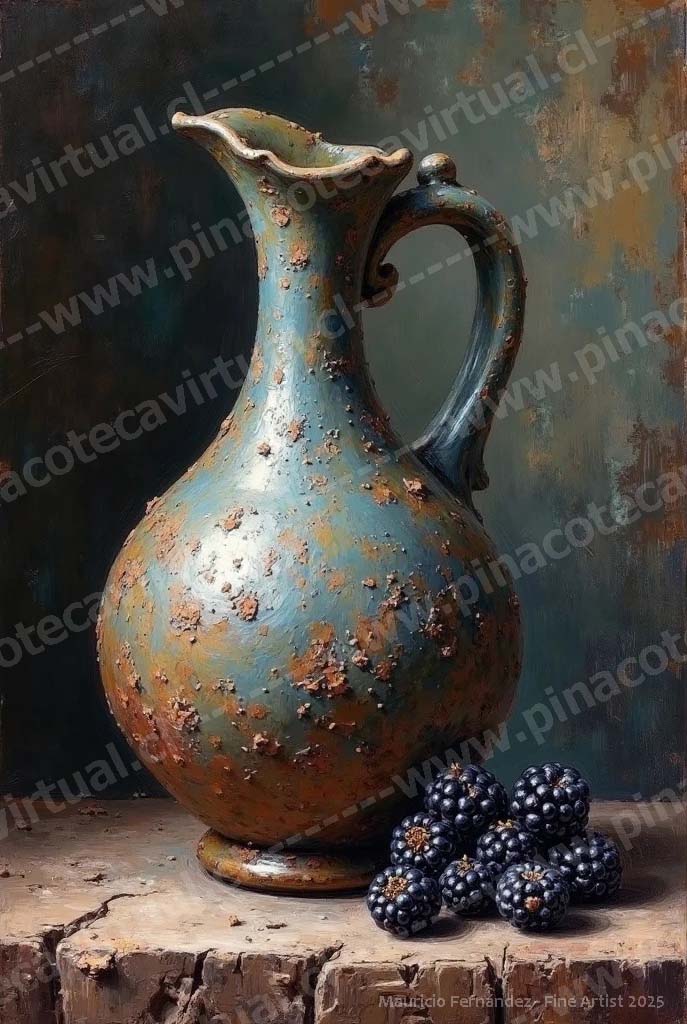 95.- Jarrón pintado con moras